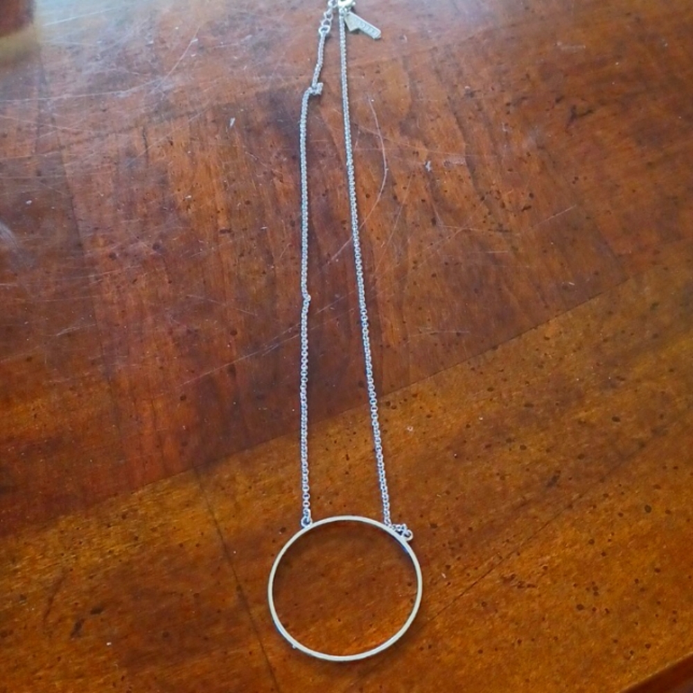 Le Le Sadoughi silver toned circle necklace